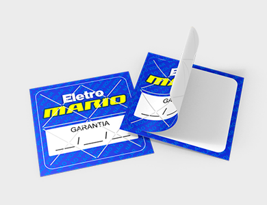 Lacre de Segurança Quadrado Adesivo Papel Sem Verniz 3,6x3,6 cm - 4x0 - 50 unid